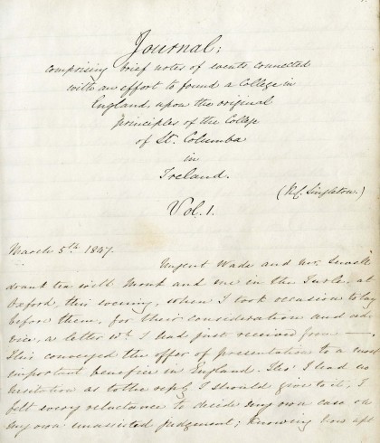 First page of the diary